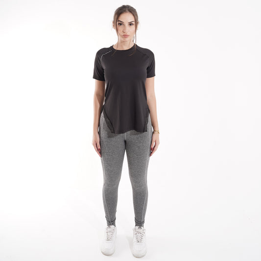 Women's gym set: T-shirt and high-waist leggings for yoga and gym – QT5-NS3