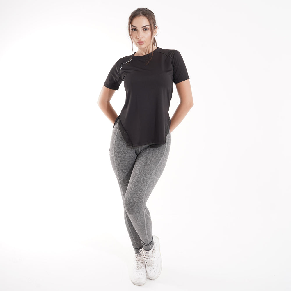 Women's gym set: T-shirt and high-waist leggings for yoga and gym – QT5-NS3