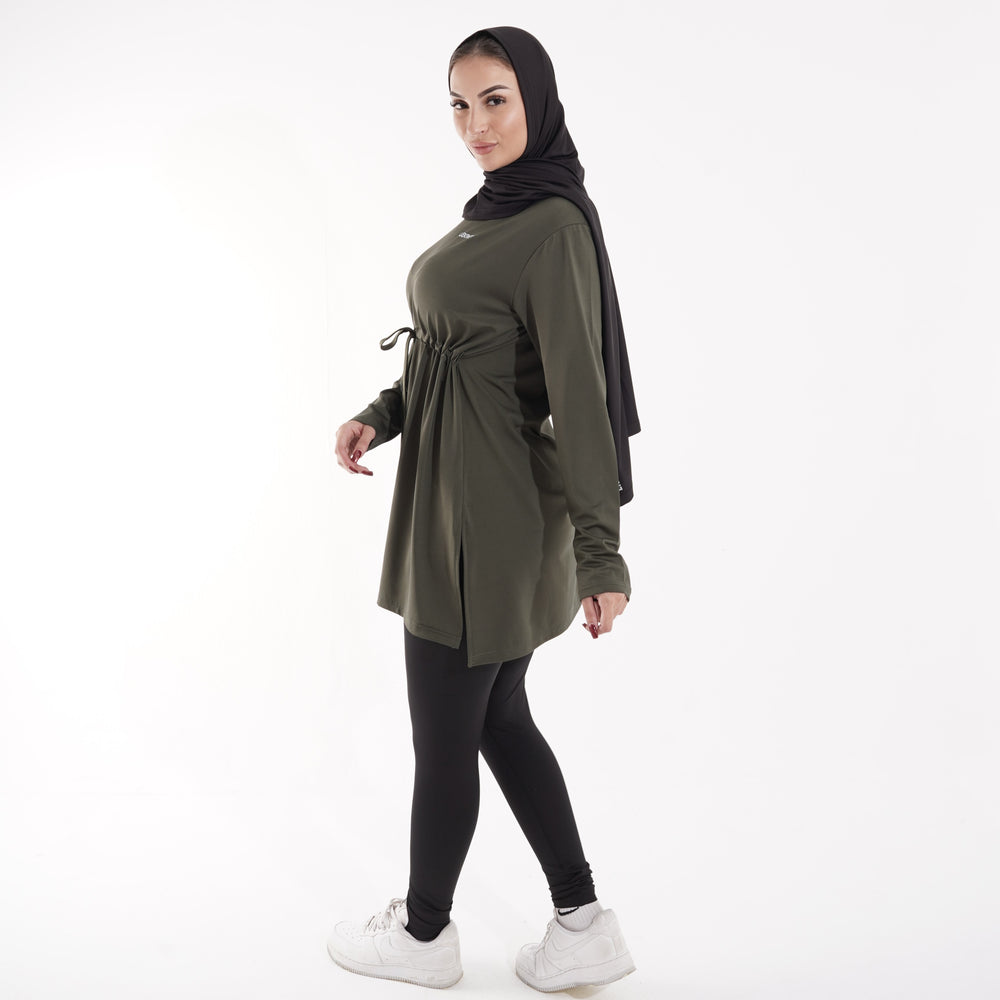 طقم جيم حريمي: تيشرت طويل وليجن هاي ويست لليوجا والجيم – TJ3-B1