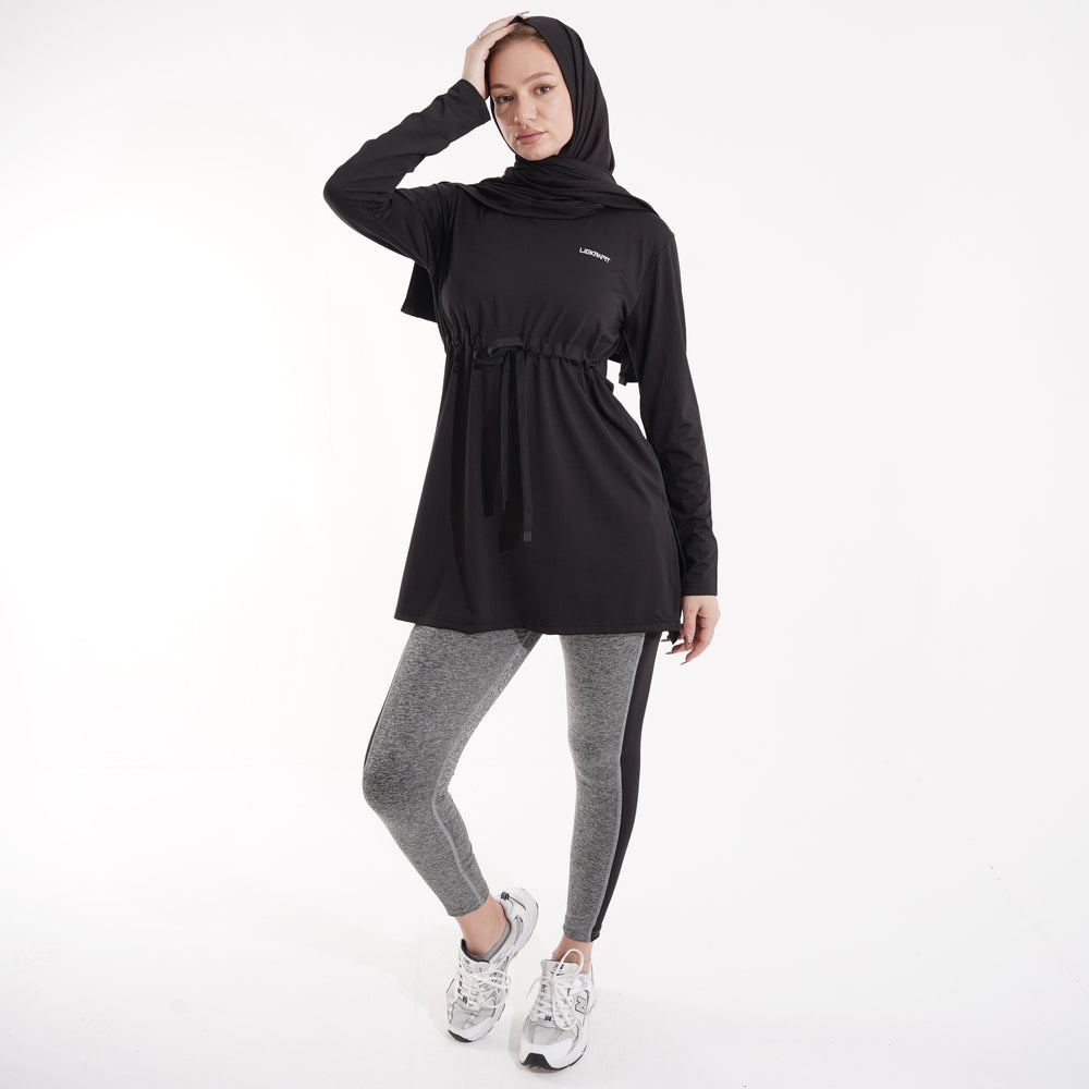 Women's gym set: long top and high-waist leggings for yoga and gym – TJ1-NS2