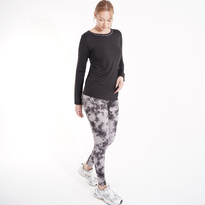 Women's gym set: long-sleeve top and high-waist leggings for yoga and gym – TA1-NX6