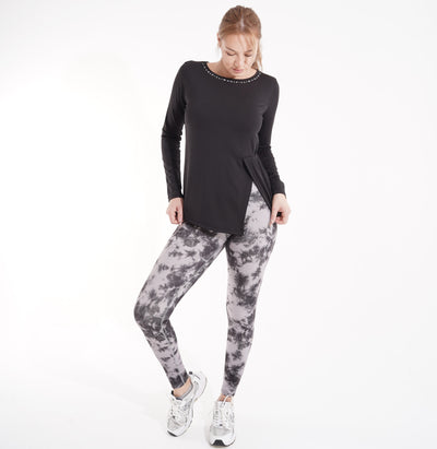 Women's gym set: long-sleeve top and high-waist leggings for yoga and gym – TA1-NX6