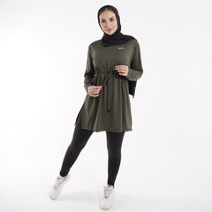 طقم جيم حريمي: تيشرت طويل وليجن هاي ويست لليوجا والجيم – TJ3-B1