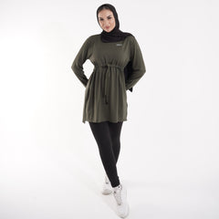 طقم جيم حريمي: تيشرت طويل وليجن هاي ويست لليوجا والجيم – TJ3-B1