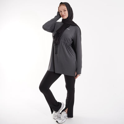 Women's gym set: long top and high-waist flare leggings for yoga and gym – TJ2-W1